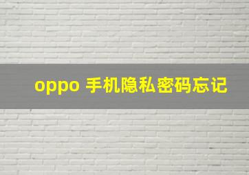 oppo 手机隐私密码忘记